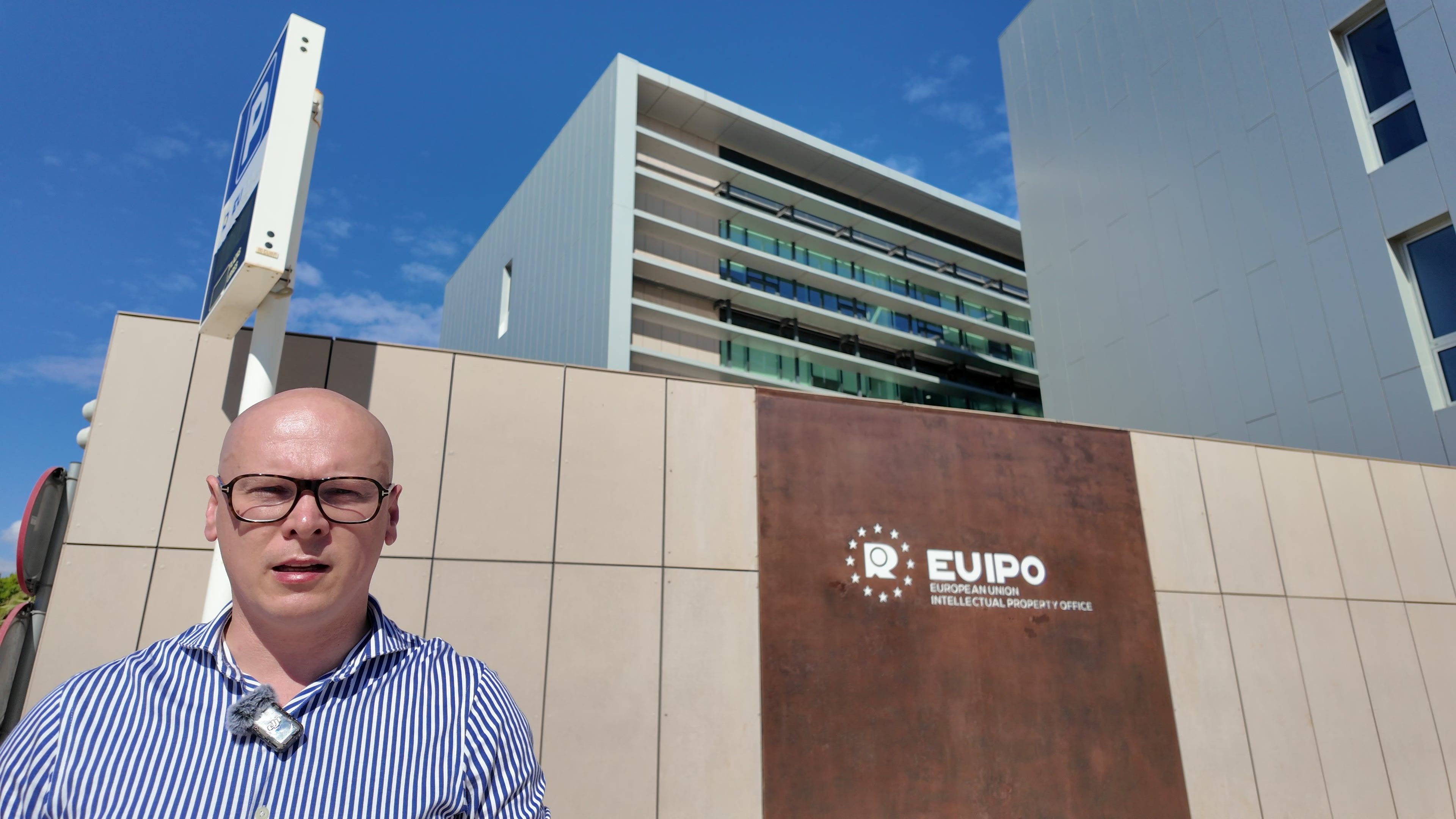 Dr Tomasz Gulla outside the EUIPO building in Alicante